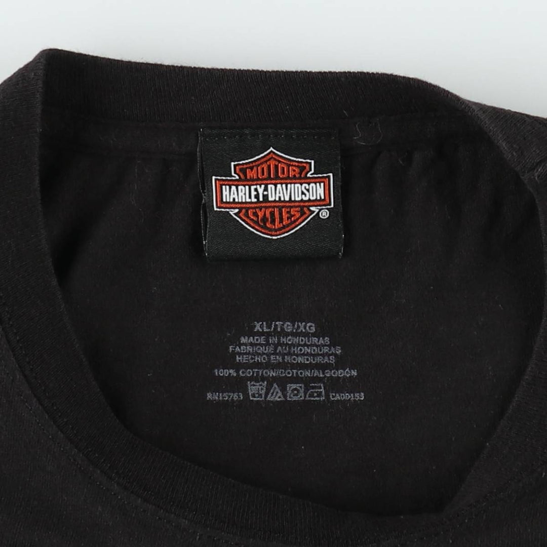 Harley-Davidson Skull Pattern Motorcycle Bike T-shirt Men's XL cotton black type Vintage Second Hand