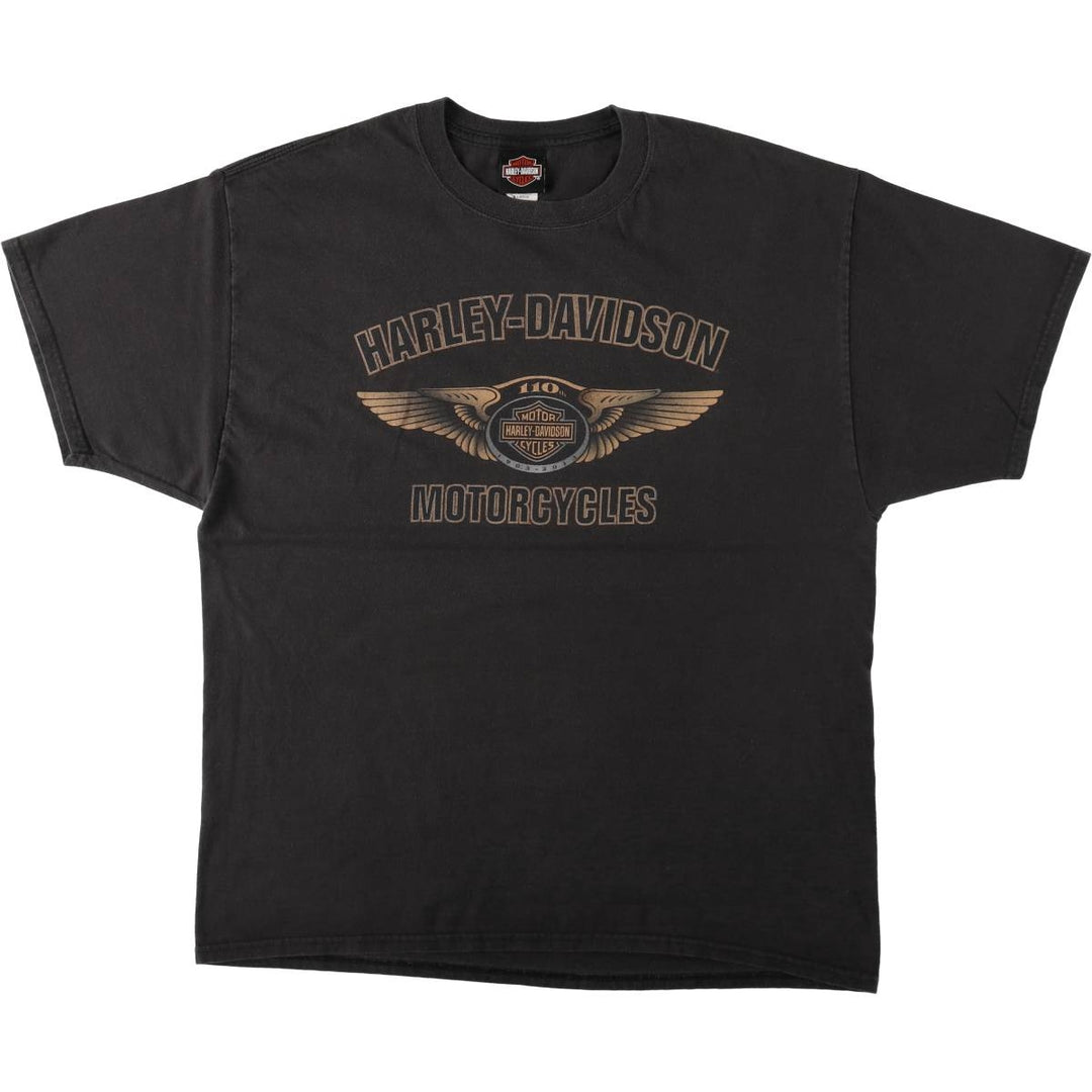 Harley-Davidson Motorcycle Bike T-shirt, Men's XL size cotton black type Vintage Second Hand