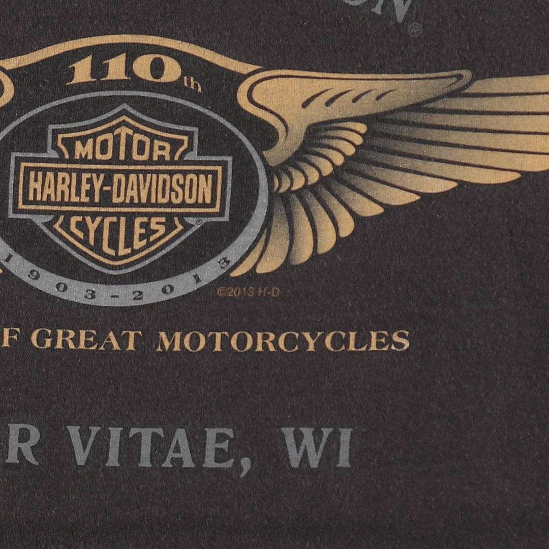 Harley-Davidson Motorcycle Bike T-shirt, Men's XL size cotton black type Vintage Second Hand