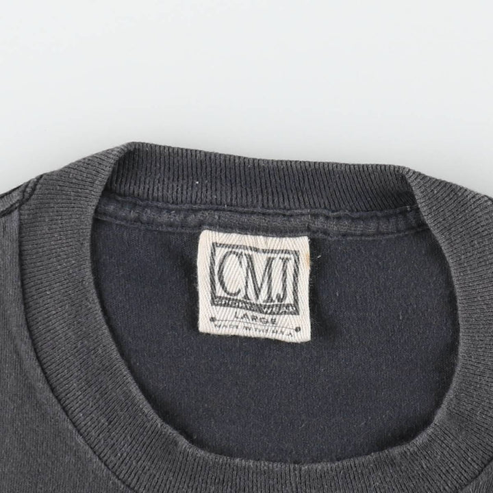 CMJ Eagle Pattern Motorcycle T-Shirt, Made in USA, Men's Size L (Equivalent), Vintage cotton black type Vintage Second Hand
