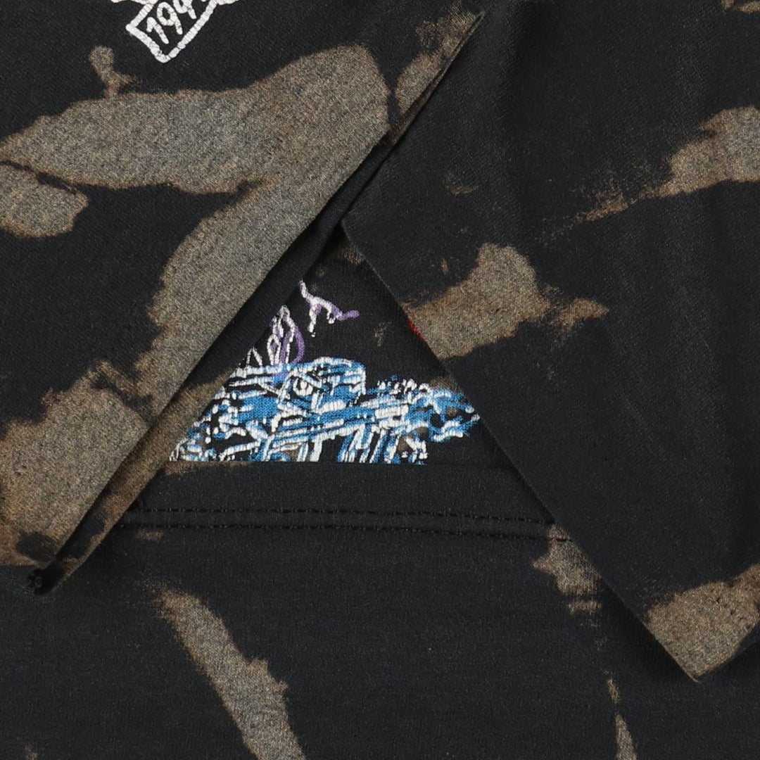 80s-90'S Jerzees Tie-Dye Pattern Motorcycle T-Shirt, Made in USA, Men's XL (approx.) Vintage cotton black type Vintage Second Hand