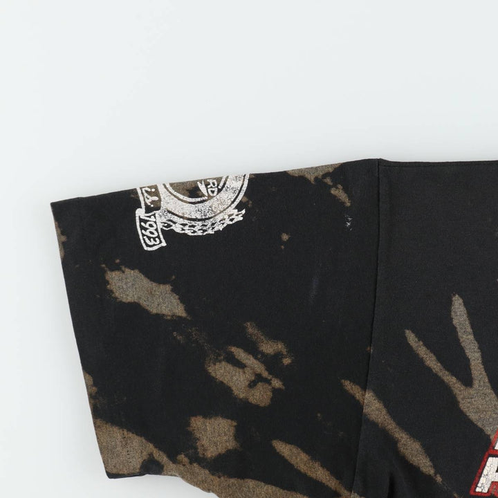80s-90'S Jerzees Tie-Dye Pattern Motorcycle T-Shirt, Made in USA, Men's XL (approx.) Vintage cotton black type Vintage Second Hand