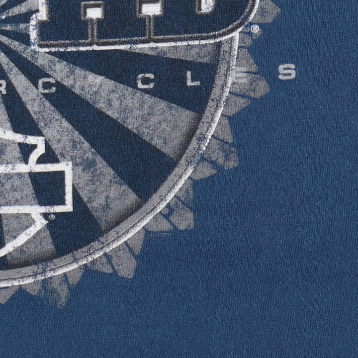 Harley-Davidson Skull Pattern Motorcycle Bike T-shirt Men's L size cotton blue type Vintage Second Hand