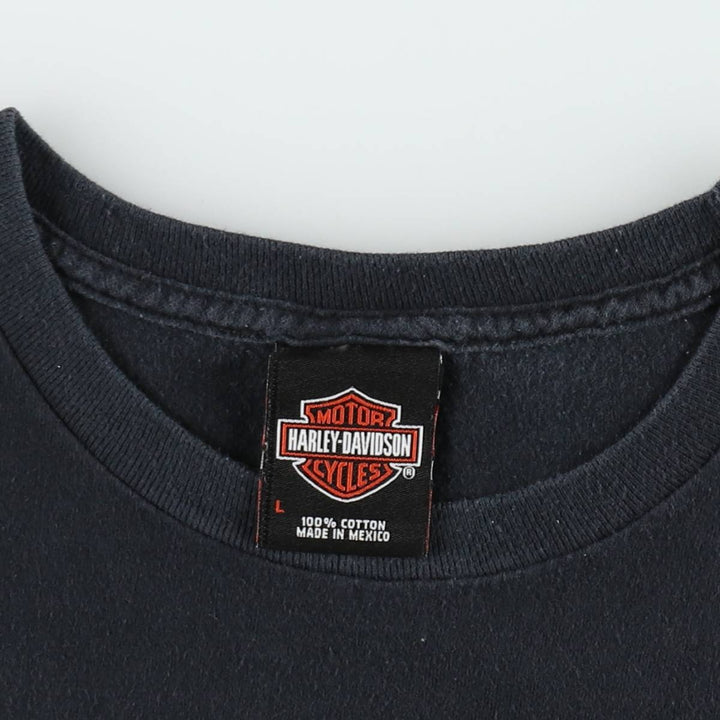 Harley-Davidson Pin-up Girl Motorcycle Bike T-shirt, Men's L size cotton black type Vintage Second Hand