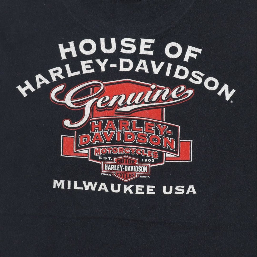 Harley-Davidson Pin-up Girl Motorcycle Bike T-shirt, Men's L size cotton black type Vintage Second Hand