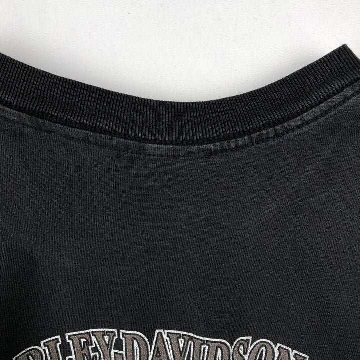 00'S Harley-Davidson Fire Pattern Motorcycle Bike T-Shirt Men's M unclear black type Vintage Second Hand