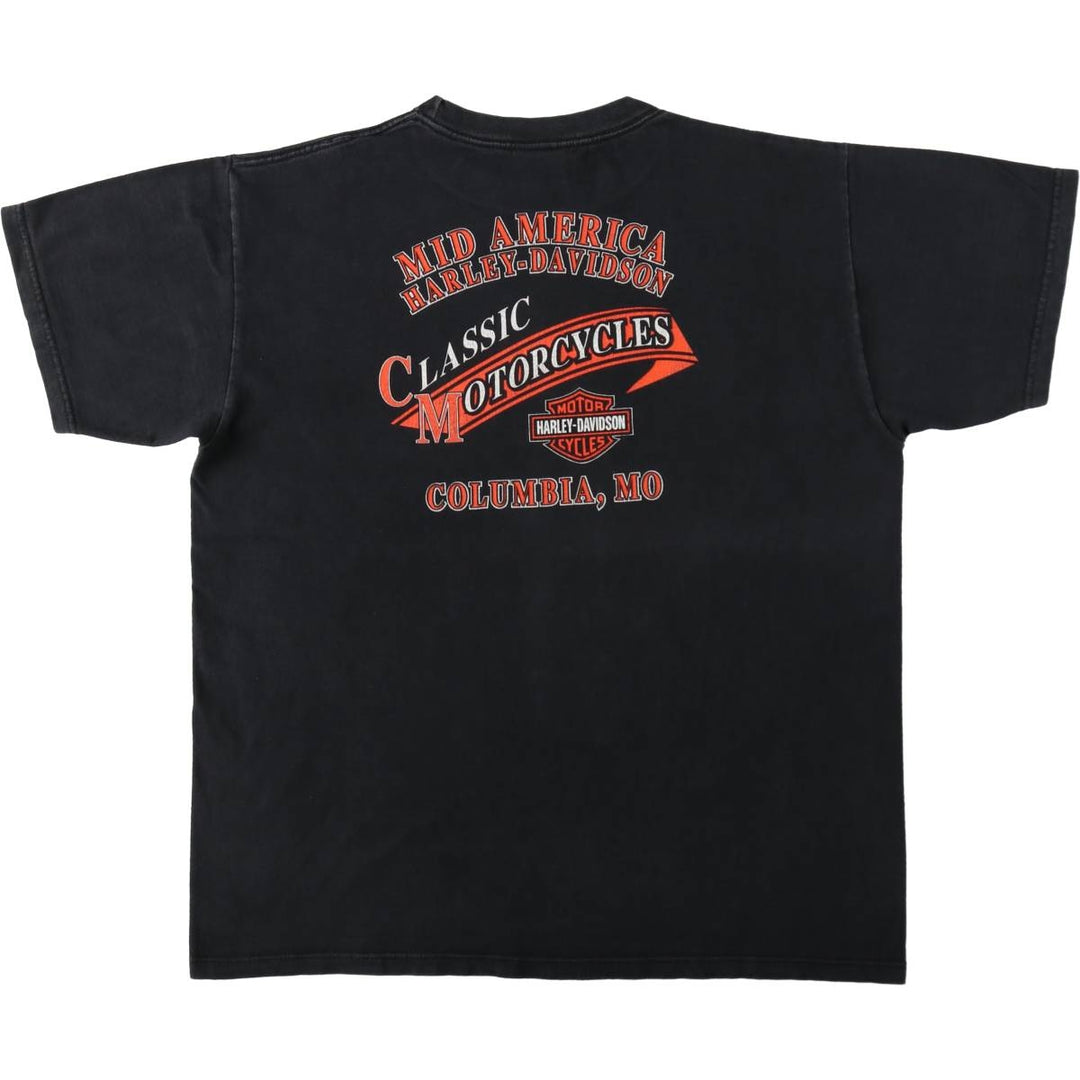 00'S Harley-Davidson Motorcycle Bike T-shirt Men's XL size cotton black type Vintage Second Hand