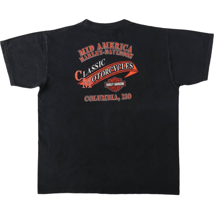 00'S Harley-Davidson Motorcycle Bike T-shirt Men's XL size cotton black type Vintage Second Hand