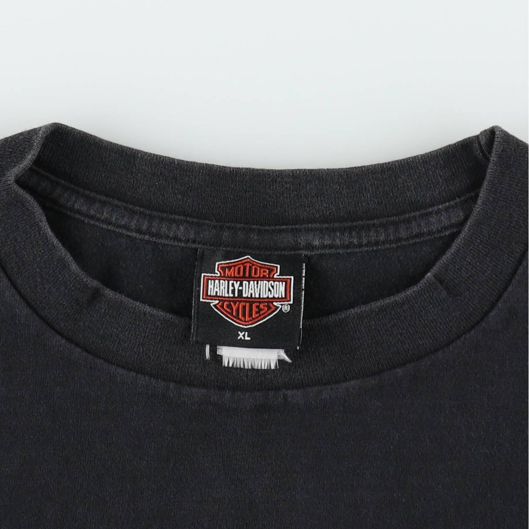 00'S Harley-Davidson Motorcycle Bike T-shirt Men's XL size cotton black type Vintage Second Hand