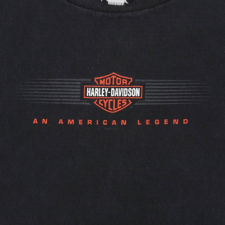 00'S Harley-Davidson Motorcycle Bike T-shirt Men's XL size cotton black type Vintage Second Hand