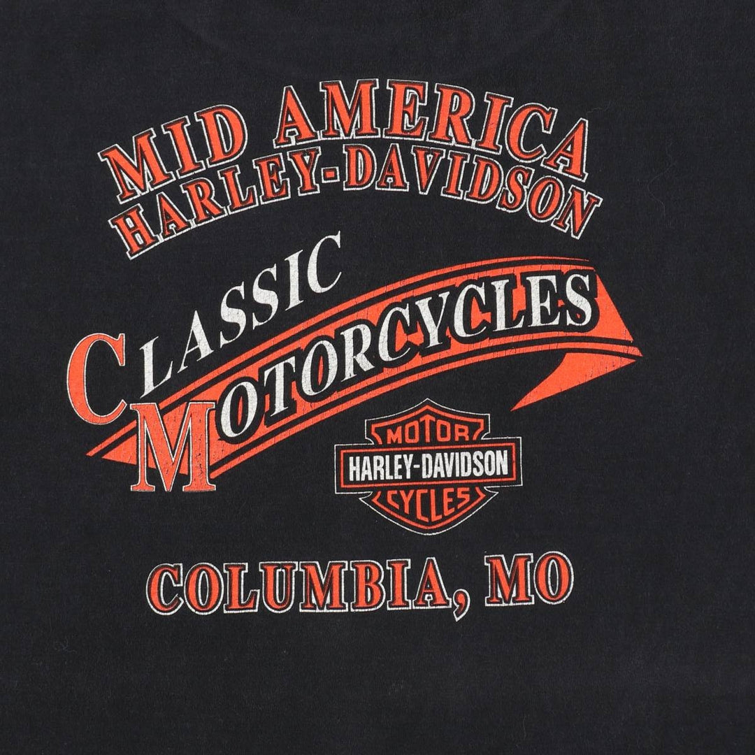 00'S Harley-Davidson Motorcycle Bike T-shirt Men's XL size cotton black type Vintage Second Hand