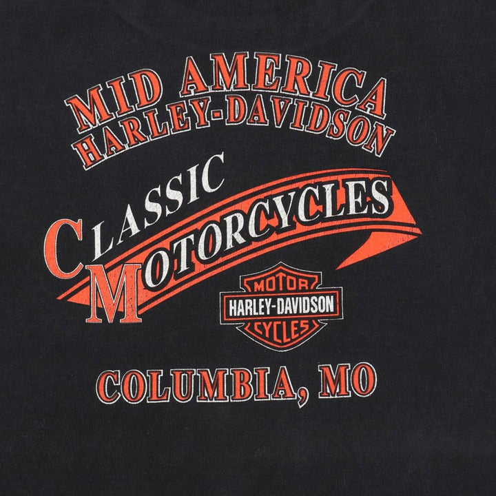00'S Harley-Davidson Motorcycle Bike T-shirt Men's XL size cotton black type Vintage Second Hand