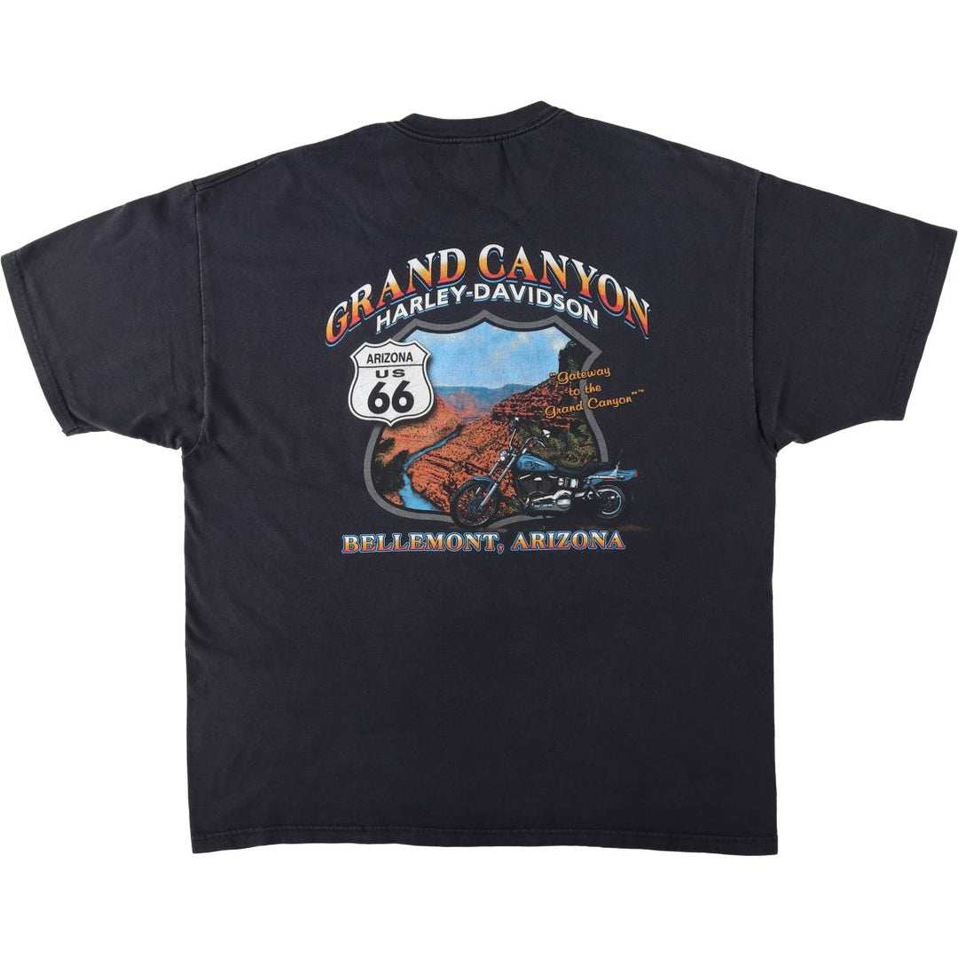Harley-Davidson Fire Pattern Motorcycle Bike T-Shirt Made in USA Men's XXL cotton black type Vintage Second Hand