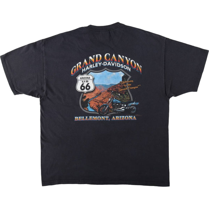 Harley-Davidson Fire Pattern Motorcycle Bike T-Shirt Made in USA Men's XXL cotton black type Vintage Second Hand