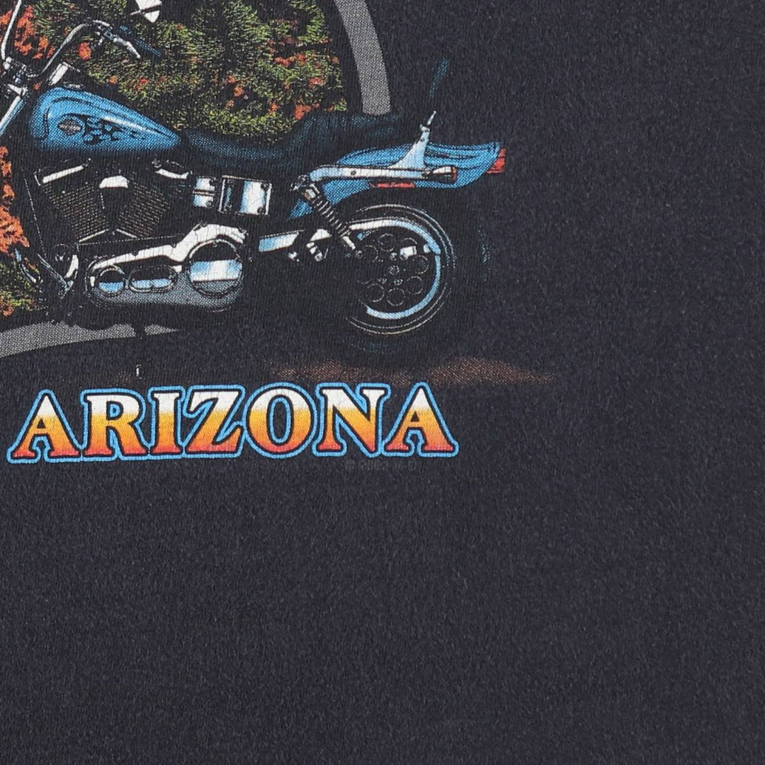 Harley-Davidson Fire Pattern Motorcycle Bike T-Shirt Made in USA Men's XXL cotton black type Vintage Second Hand