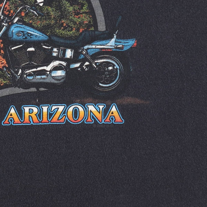 Harley-Davidson Fire Pattern Motorcycle Bike T-Shirt Made in USA Men's XXL cotton black type Vintage Second Hand