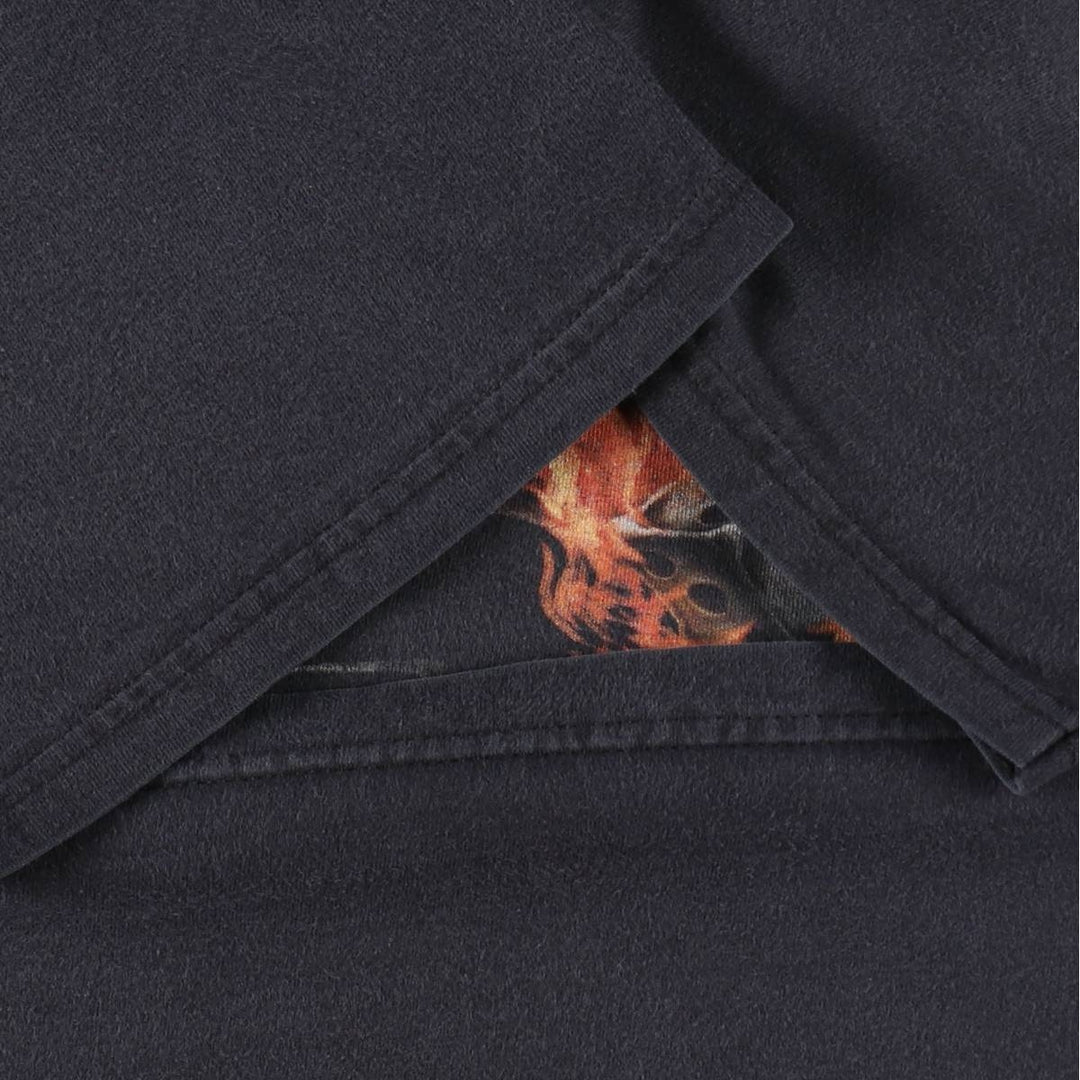 Harley-Davidson Fire Pattern Motorcycle Bike T-Shirt Made in USA Men's XXL cotton black type Vintage Second Hand