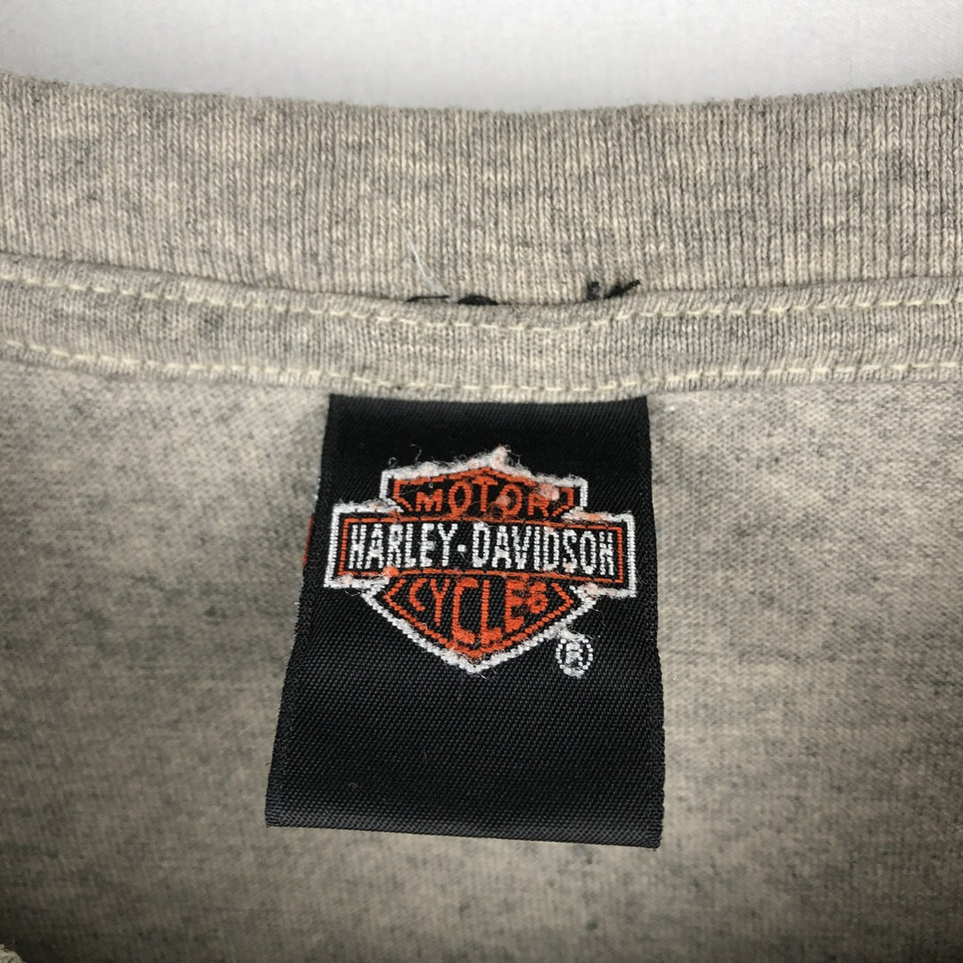 00'S Harley-Davidson Eagle Pattern Motorcycle Bike T-shirt Made in USA Men's XL cotton gray type Vintage Second Hand