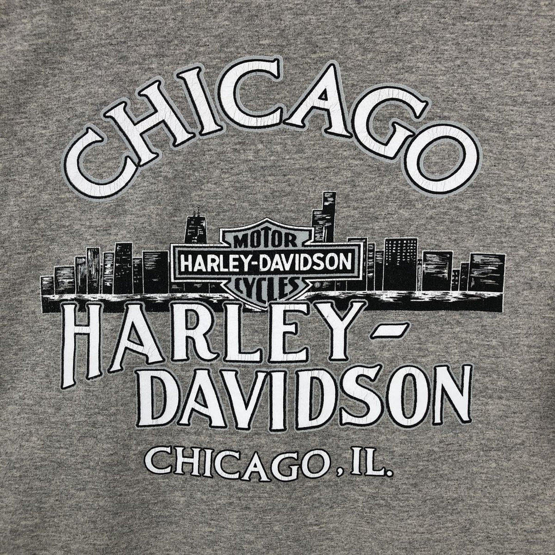 00'S Harley-Davidson Eagle Pattern Motorcycle Bike T-shirt Made in USA Men's XL cotton gray type Vintage Second Hand