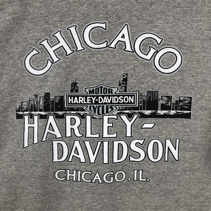 00'S Harley-Davidson Eagle Pattern Motorcycle Bike T-shirt Made in USA Men's XL cotton gray type Vintage Second Hand