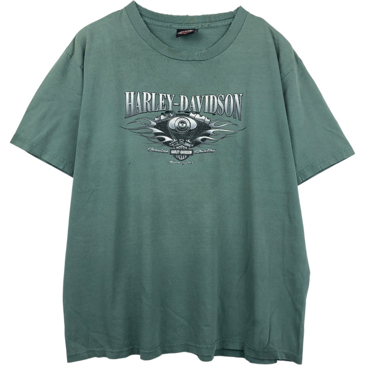 Harley-Davidson Motorcycle Bike T-shirt, Men's XXL unclear green type Vintage Second Hand