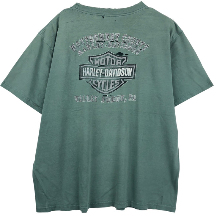 Harley-Davidson Motorcycle Bike T-shirt, Men's XXL unclear green type Vintage Second Hand