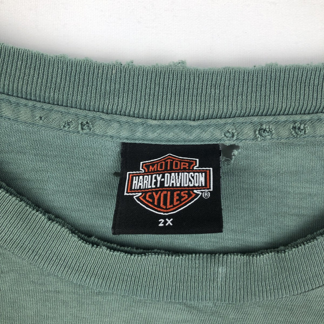 Harley-Davidson Motorcycle Bike T-shirt, Men's XXL unclear green type Vintage Second Hand