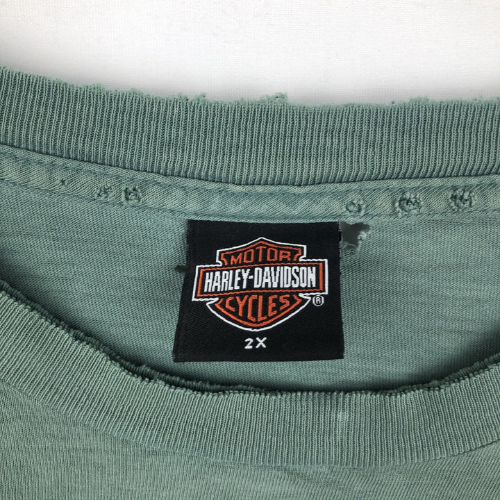 Harley-Davidson Motorcycle Bike T-shirt, Men's XXL unclear green type Vintage Second Hand