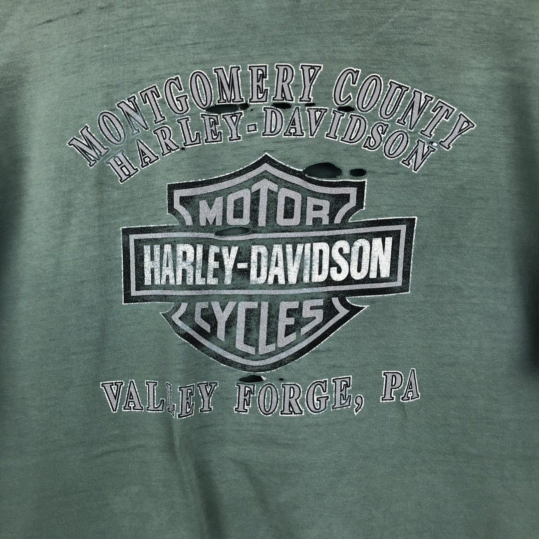 Harley-Davidson Motorcycle Bike T-shirt, Men's XXL unclear green type Vintage Second Hand