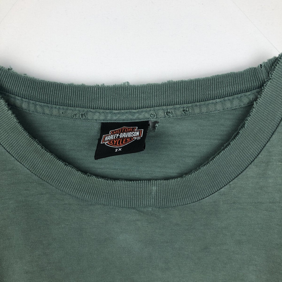 Harley-Davidson Motorcycle Bike T-shirt, Men's XXL unclear green type Vintage Second Hand