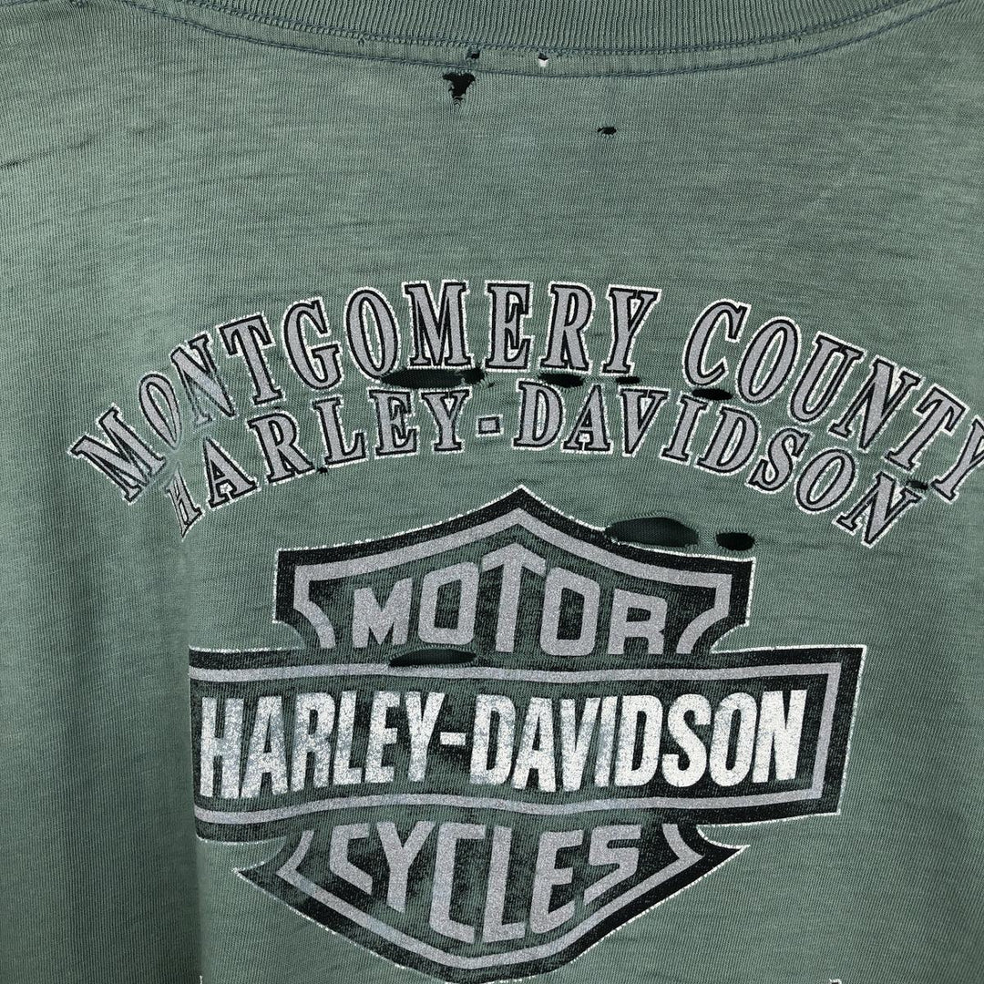 Harley-Davidson Motorcycle Bike T-shirt, Men's XXL unclear green type Vintage Second Hand
