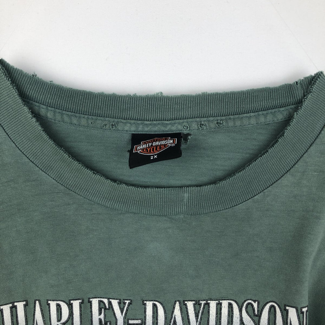 Harley-Davidson Motorcycle Bike T-shirt, Men's XXL unclear green type Vintage Second Hand