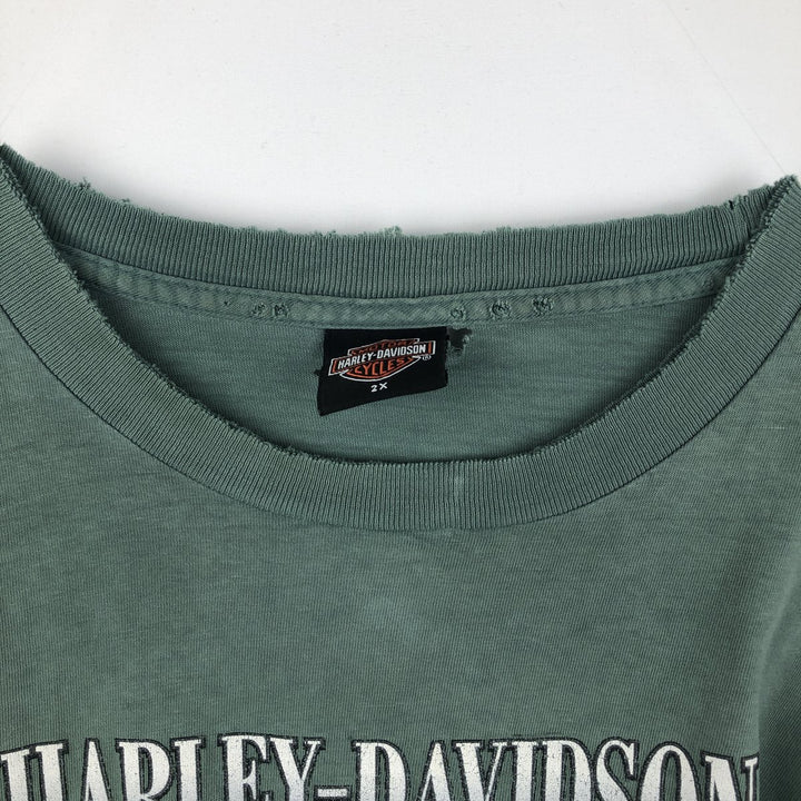 Harley-Davidson Motorcycle Bike T-shirt, Men's XXL unclear green type Vintage Second Hand