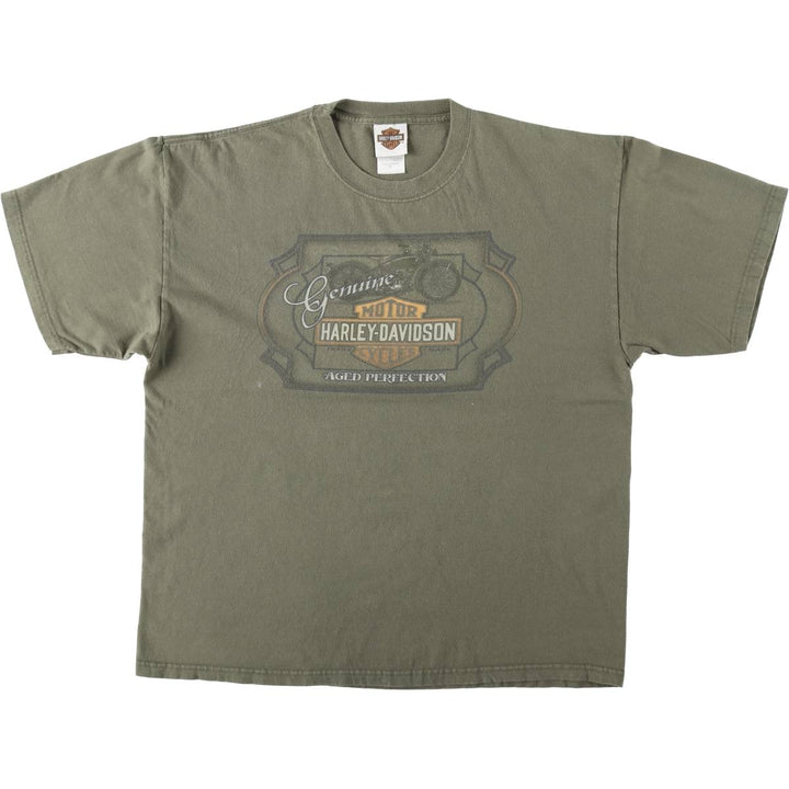 Harley-Davidson Motorcycle Bike T-shirt Made in USA Men's XL cotton Khaki type Vintage Second Hand