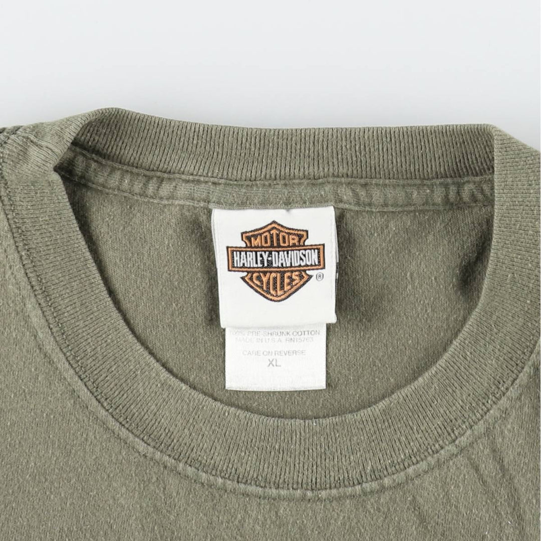 Harley-Davidson Motorcycle Bike T-shirt Made in USA Men's XL cotton Khaki type Vintage Second Hand