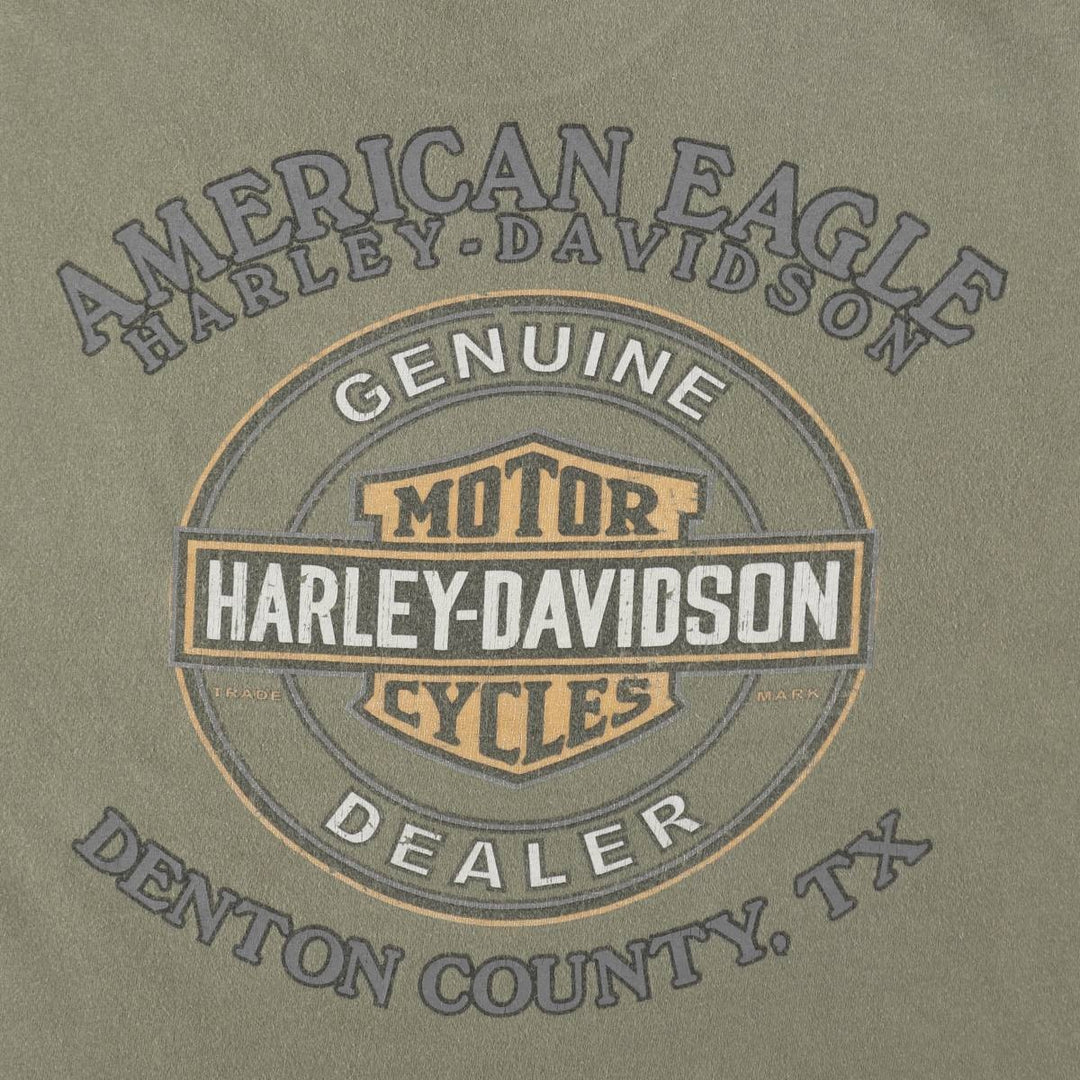 Harley-Davidson Motorcycle Bike T-shirt Made in USA Men's XL cotton Khaki type Vintage Second Hand