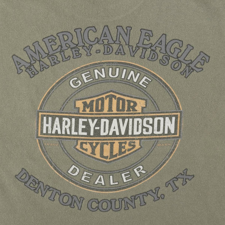 Harley-Davidson Motorcycle Bike T-shirt Made in USA Men's XL cotton Khaki type Vintage Second Hand