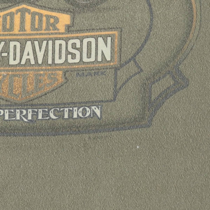 Harley-Davidson Motorcycle Bike T-shirt Made in USA Men's XL cotton Khaki type Vintage Second Hand