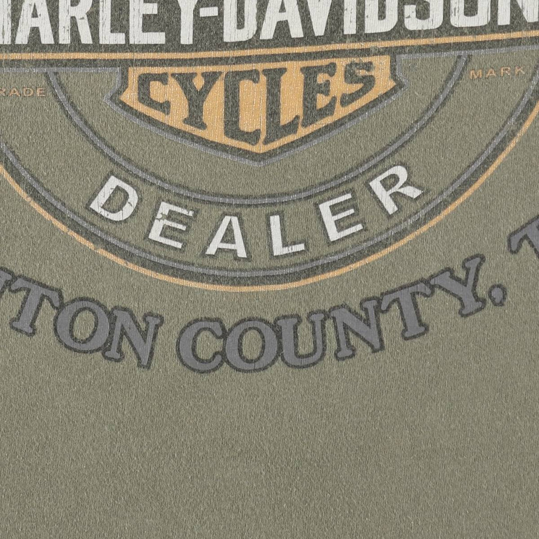 Harley-Davidson Motorcycle Bike T-shirt Made in USA Men's XL cotton Khaki type Vintage Second Hand