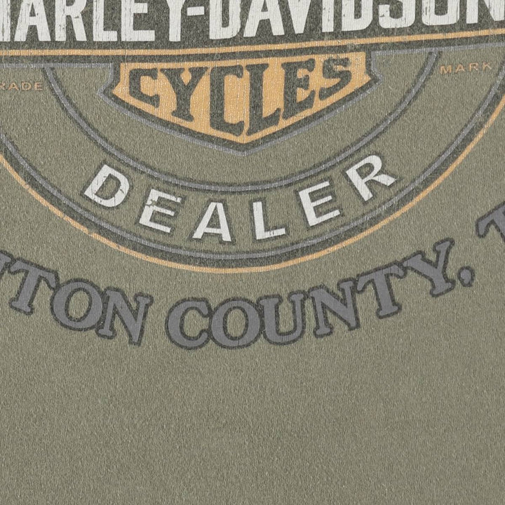 Harley-Davidson Motorcycle Bike T-shirt Made in USA Men's XL cotton Khaki type Vintage Second Hand