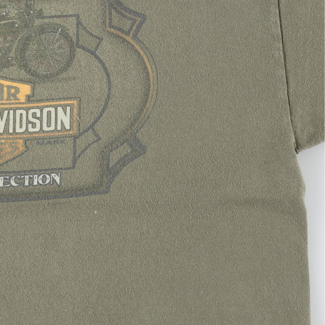 Harley-Davidson Motorcycle Bike T-shirt Made in USA Men's XL cotton Khaki type Vintage Second Hand