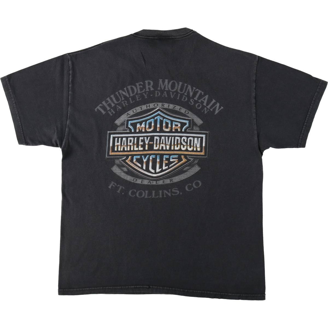 Harley-Davidson Motorcycle Bike T-shirt Made in USA Men's L size cotton Charcoal Vintage Second Hand