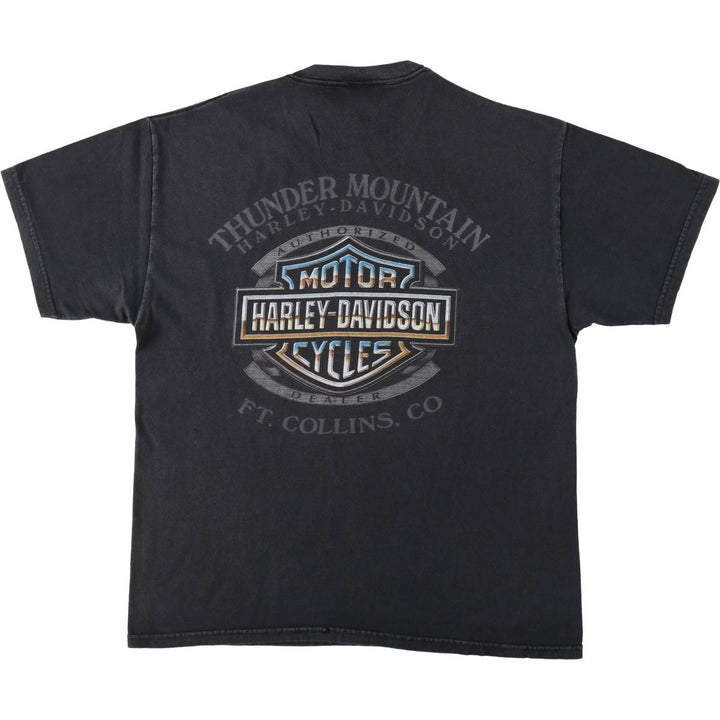 Harley-Davidson Motorcycle Bike T-shirt Made in USA Men's L size cotton Charcoal Vintage Second Hand