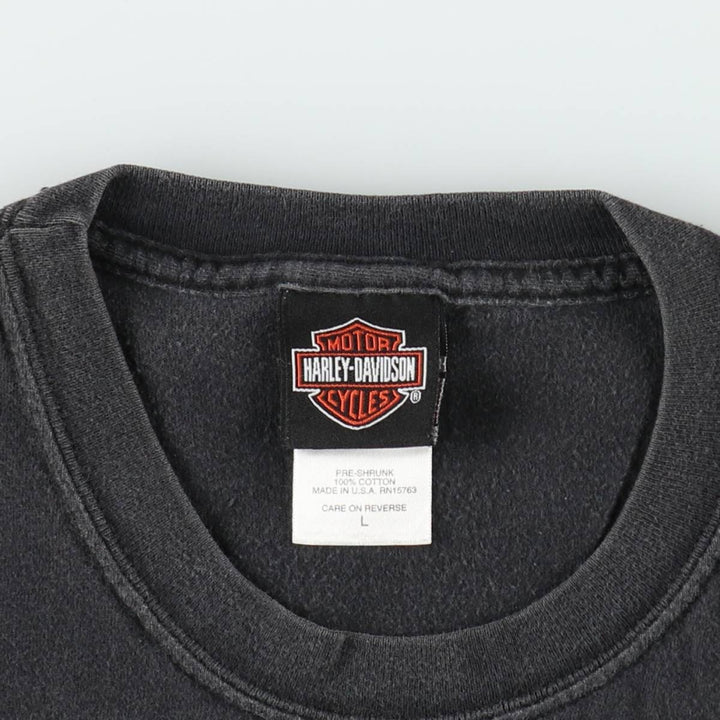 Harley-Davidson Motorcycle Bike T-shirt Made in USA Men's L size cotton Charcoal Vintage Second Hand