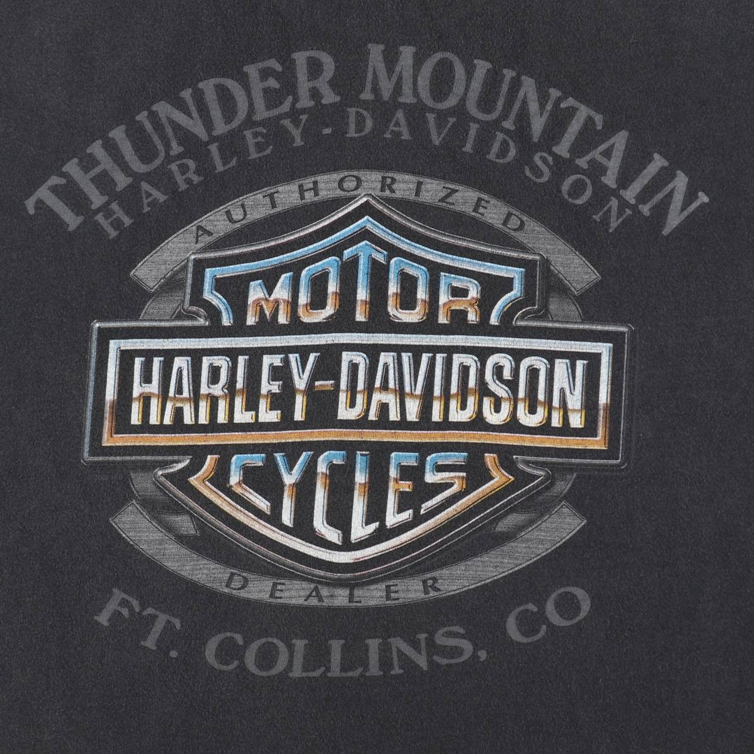 Harley-Davidson Motorcycle Bike T-shirt Made in USA Men's L size cotton Charcoal Vintage Second Hand
