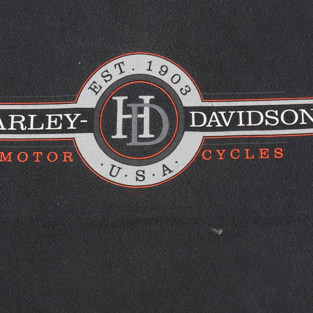 Harley-Davidson Motorcycle Bike T-shirt Made in USA Men's L size cotton Charcoal Vintage Second Hand