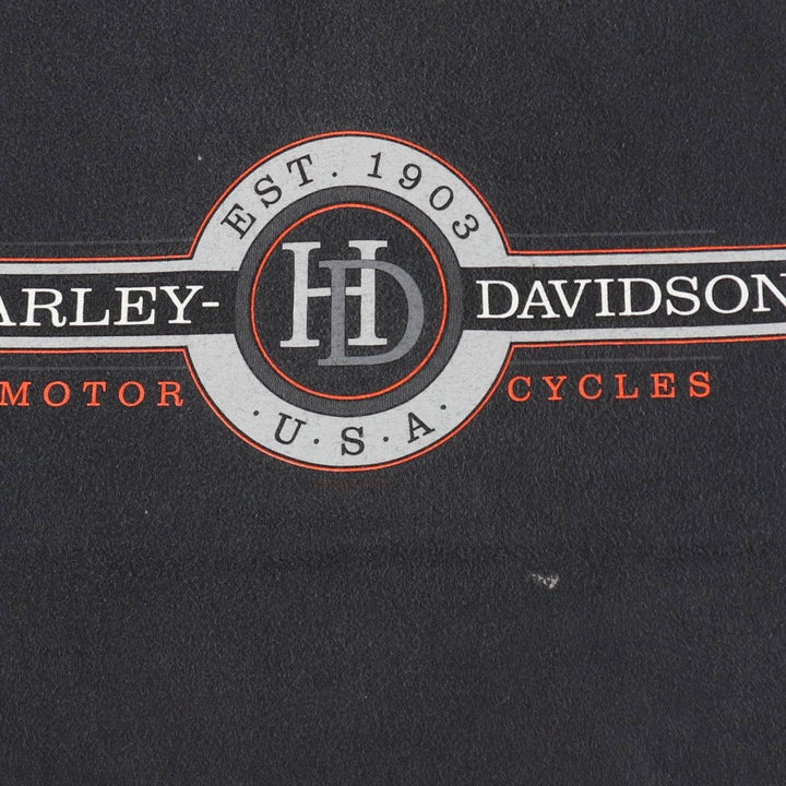 Harley-Davidson Motorcycle Bike T-shirt Made in USA Men's L size cotton Charcoal Vintage Second Hand