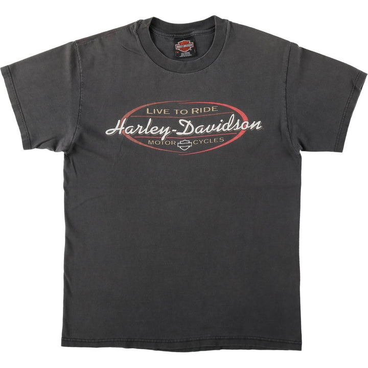 Harley-Davidson Motorcycle Bike T-shirt Made in USA Men's M size cotton Charcoal Vintage Second Hand
