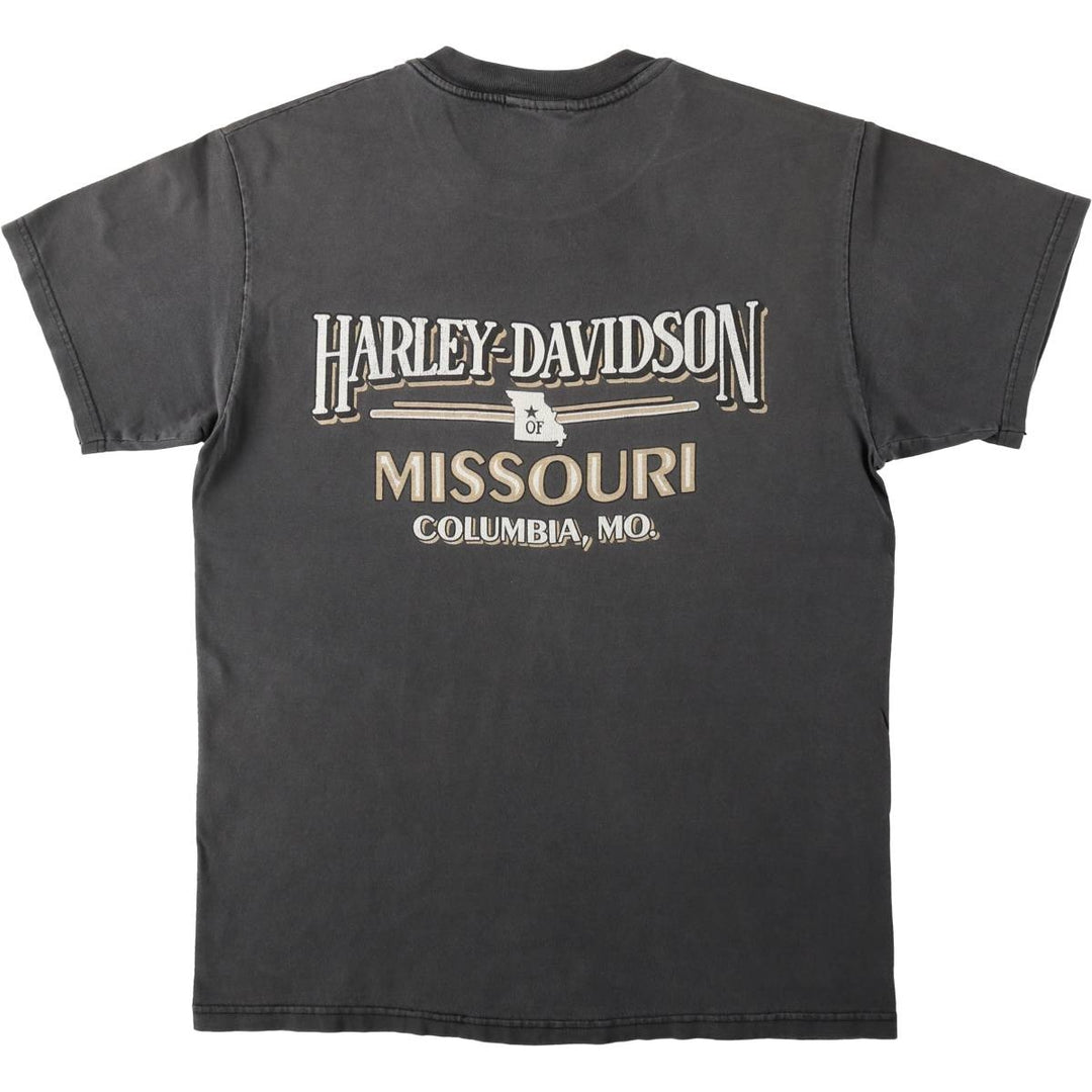 Harley-Davidson Motorcycle Bike T-shirt Made in USA Men's M size cotton Charcoal Vintage Second Hand