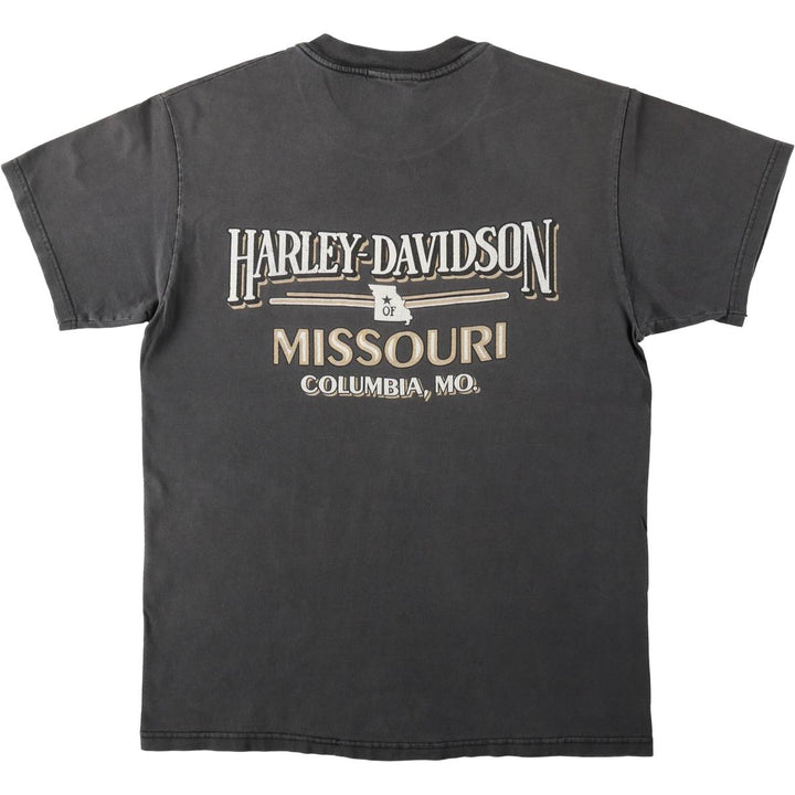 Harley-Davidson Motorcycle Bike T-shirt Made in USA Men's M size cotton Charcoal Vintage Second Hand